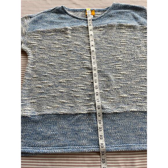 Ruby Rd Women's Petite M Blue Colorblock 3/4 Sleeve Knit Top spring casual - Picture 4 of 6